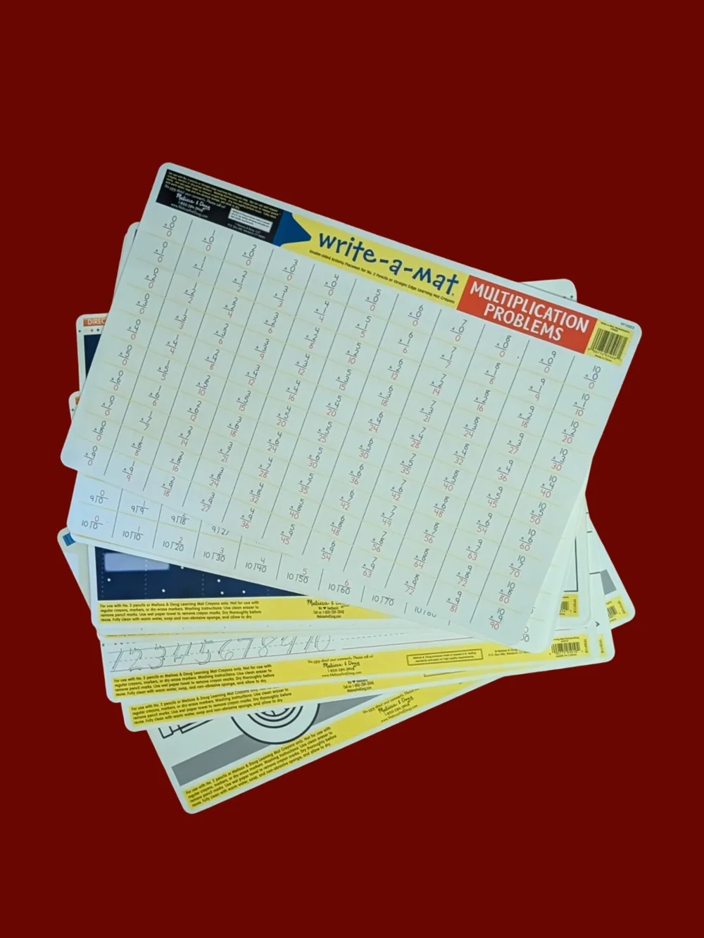 Melissa & Doug Lot Of 10 Ages 3+ To 7+ Reusable Learning Mats Educational Toy